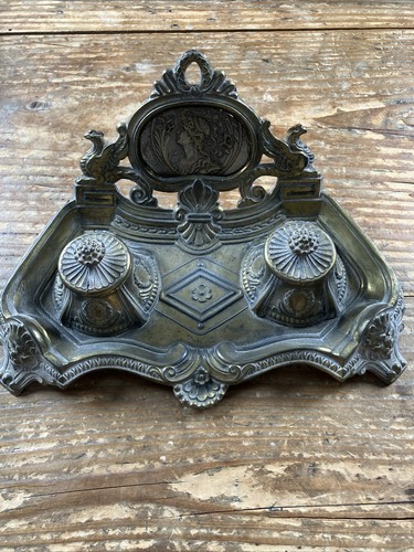Bel ancien encrier bureau - encrier, de