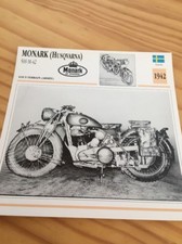 Monark Husqvarna 500 M42 armée 1942 Carte moto Collection Atlas Suède