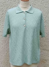 pull sans manche col polo vintage :: vert eau menthe :: taille 38 40