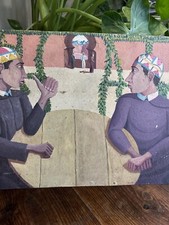 Tableau & Peinture Huile Sur Toile Jalil Moukim Maroc 1988 Painting