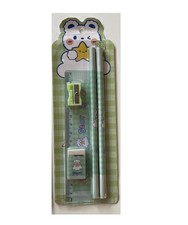 Ensemble 2 Crayons 1 Règle 1 Gomme et 1 Taille-crayon