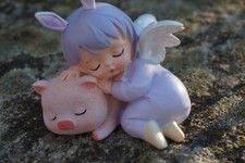 TPA002  FIGURINE BEBE FEE FAIRY FILLE  ANGE MANGA ENFANT COCHON HEROIC FANTASY