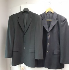 COSTUME NOIR RAYE et BLAZER NOIR TAILLE 50