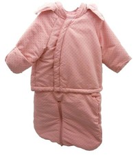 Verbaudet combipilote rembourré rose à pois en deux parties bébé 6/9 mois