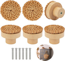 Lot 6 Boutons Meuble Rotin