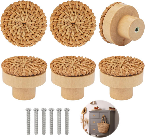 Lot boutons meuble rotin - 6,