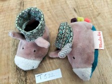 Peluche n°T822: Chaussons bébé Ane MOULIN ROTI (0-6 mois) les cousins du moulin