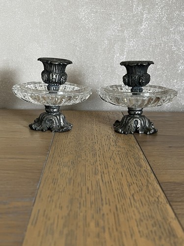 Bougeoirs verre cannelé