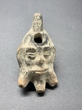 Ancienne Lampe A Huile En Terre Cuite Vintage Old Oil Lamp 3