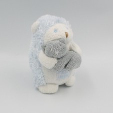 Doudou hérisson bleu avec