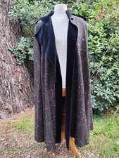 LOUIS FERAUD Cape en Laine vierge et Velour T. 40 Vintage Années 90'