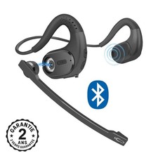 Ecouteur Bluetooth 5.3 Casque Audio Sans Fil Bureau Appels Micro Amovible Sport