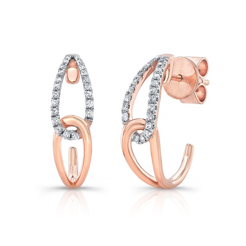 14k rose diamant larme - diamant,
