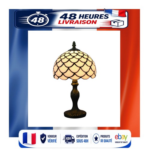 Lampe table tiffany blanc - lampe,