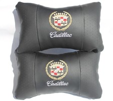 Cadillac Appuie-tête PE cuir broderie logo cou soutien oreillers voiture 1-4 ...