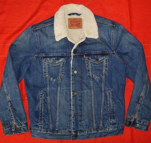 Veste jean levi fourrée - veste,