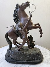 Statue Régule Cheval De Marly D'après Guillaume COUSTOU 1677 - 1746 Sur Socle