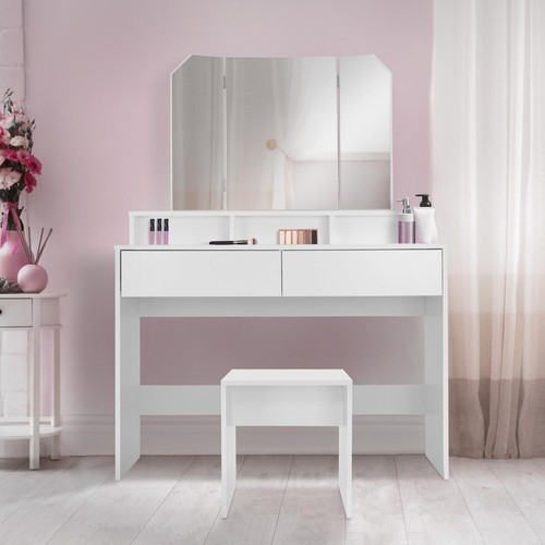 Table maquillage mdf - de, blanc