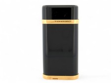 VINTAGE BRIQUET CARTIER EN LAQUE DE CHINE NOIR ET PLAQUE OR JAUNE BLACK LIGHTER