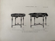 gravure ancienne le magasin de meubles Victor Quetin meuble boulle