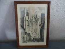 dessin au fusain la Cathédrale ??? écrit en bas à gauche
