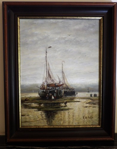 Huile sur bois - bois, bateaux