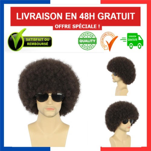 Perruque courte bouclée brun