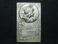 PLAQUE BRONZE ARGENTÉ BRENNUS WW1 - SAINT CLOUD 17 JUIN 1915