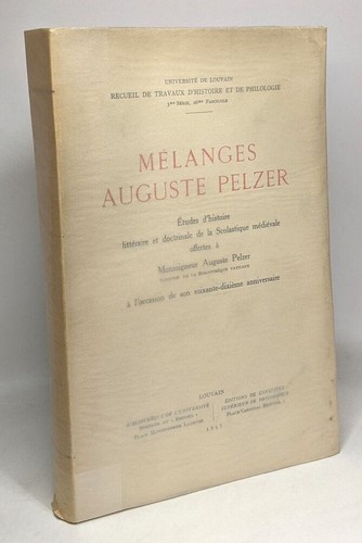 Mélanges auguste pelzer - mélanges,