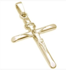 Pendentif croix et Christ bijou en plaqué or 585/000