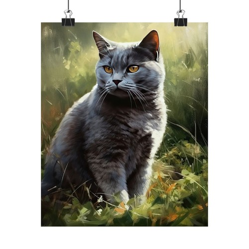 British shorthair cat - british, art