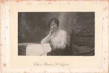 ANCIENNE PHOTOGRAPHIE PAR THEO PRAT A SAINT NAZAIRE JEUNE FEMME A L'ETUDE