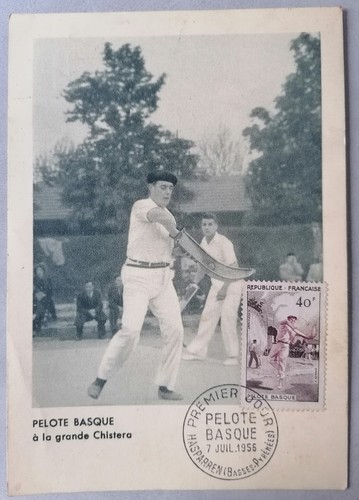 Carte postale 1956 pelote - carte,