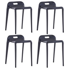 4x Tabourets Empilables Noir