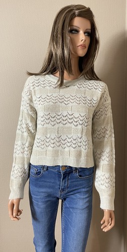 Pull crème mailles - en, laine
