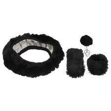 Set Housse volant voiture moelleuse Fit pour 15 pouces Cover Keychain Short Hair