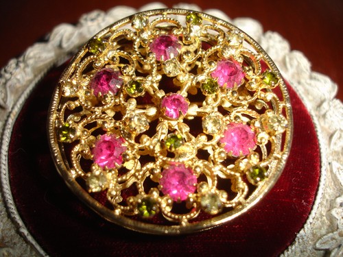 Funky gold plated rhinestone - gold,