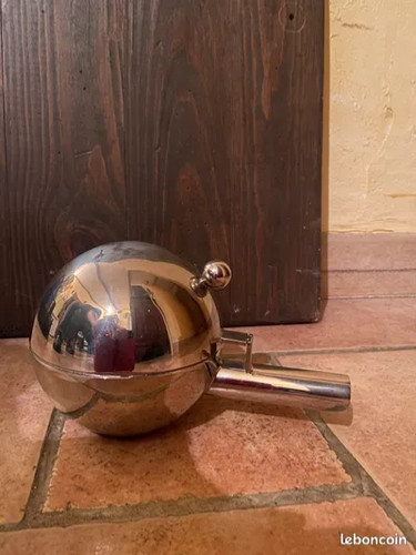 Ancien sucrier boule inox