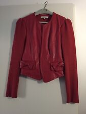 Veste/gilet rouge cuir et coton femme T36