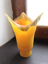ancienne tulipe en pate de verre, art déco