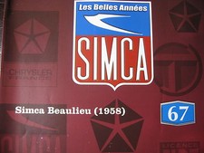 FASCICULE BOOKLET  67 SIMCA  BEAULIEU 1958