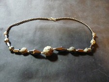 Collier femme fantaisie – 23 cm – effet malachite – REF 657 – Style minéral chic