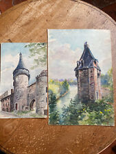  2 anciennes Aquarelles