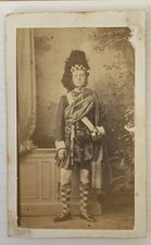 Cdv Highlander Militaire Écossais En Uniforme Kilt Dress Par G. Rey À Marseille