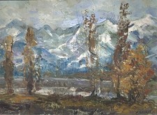 Petite peinture à l'huile impressionnisme Robert Rosenberg (Russie/Israël, né...