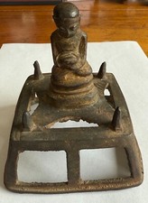 STATUETTE ANCIENNE EN BRONZE/ BOUDDHA ASSIS/ ASIE SUD EST/ XV-XIX