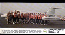 SPORT VELO / Coureur Cycliste GROUPE SPORTIF LEJEUNE BP devant AVION EURALAIR