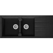 STRADOUR Evier cuisine a encastrer 2 bacs + 1 égouttoir Aloa - Résine - 116 x...