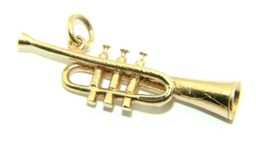 Charm trompette or - en, jaune
