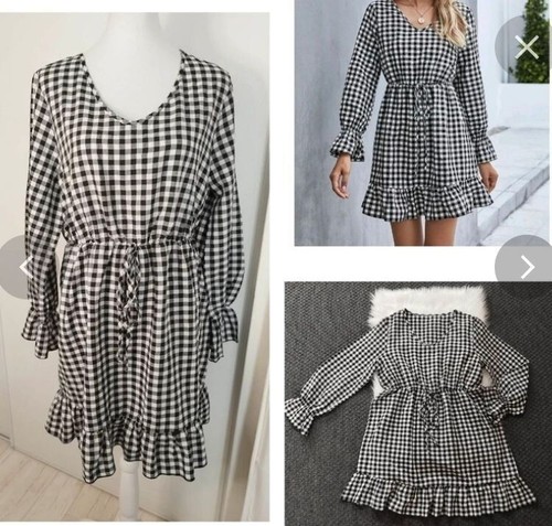 Robe carreaux noire et - carreaux,